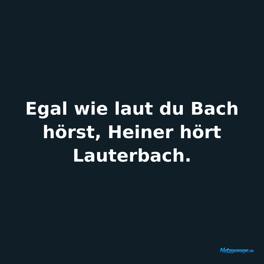 Egal wie laut du Bach hörst, Heiner hört Lauterbach.