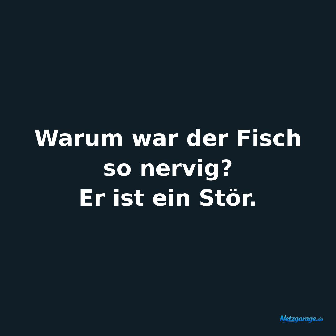 Warum war der Fisch so nervig?

Er ist ein Stör.