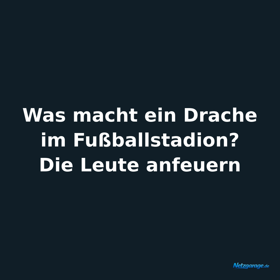 Was macht ein Drache im Fußballstadion? Die Leute anfeuern