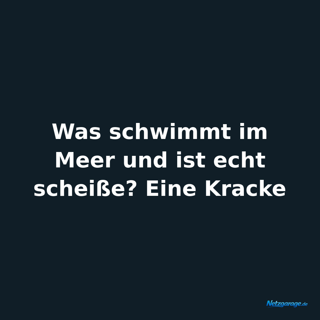 Was schwimmt im Meer und ist echt scheiße? Eine Kracke