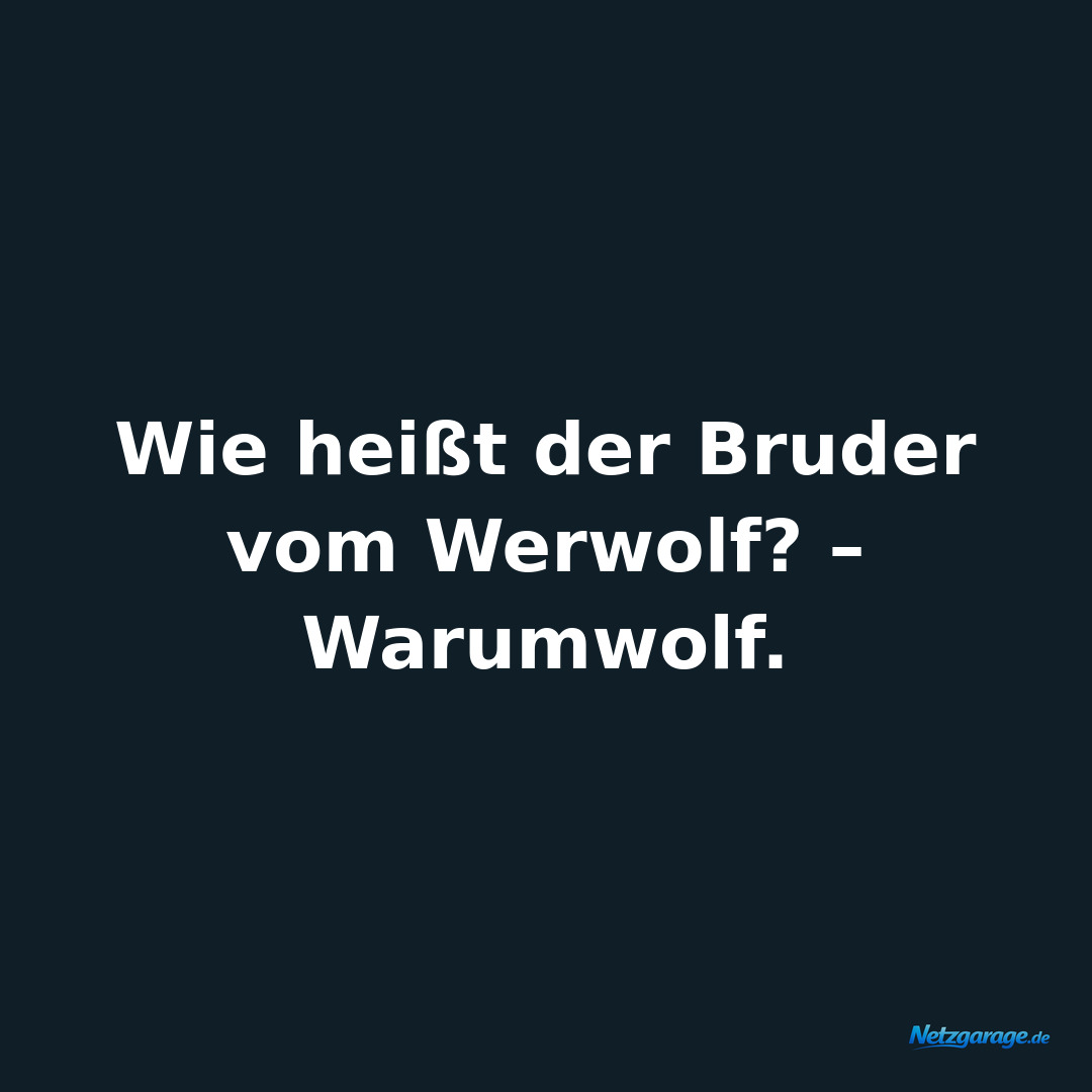 Wie heißt der Bruder vom Werwolf? – Warumwolf.