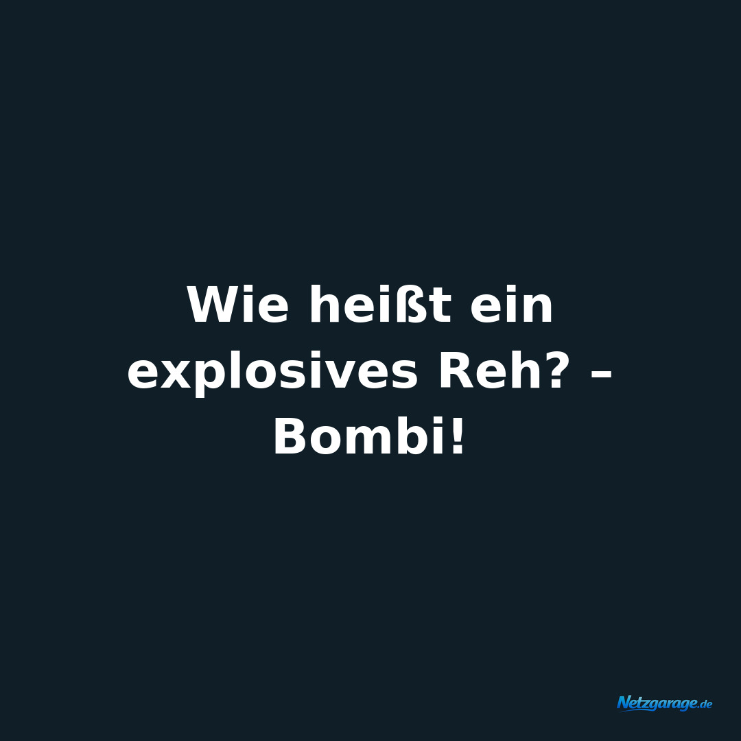 Wie heißt ein explosives Reh? – Bombi!