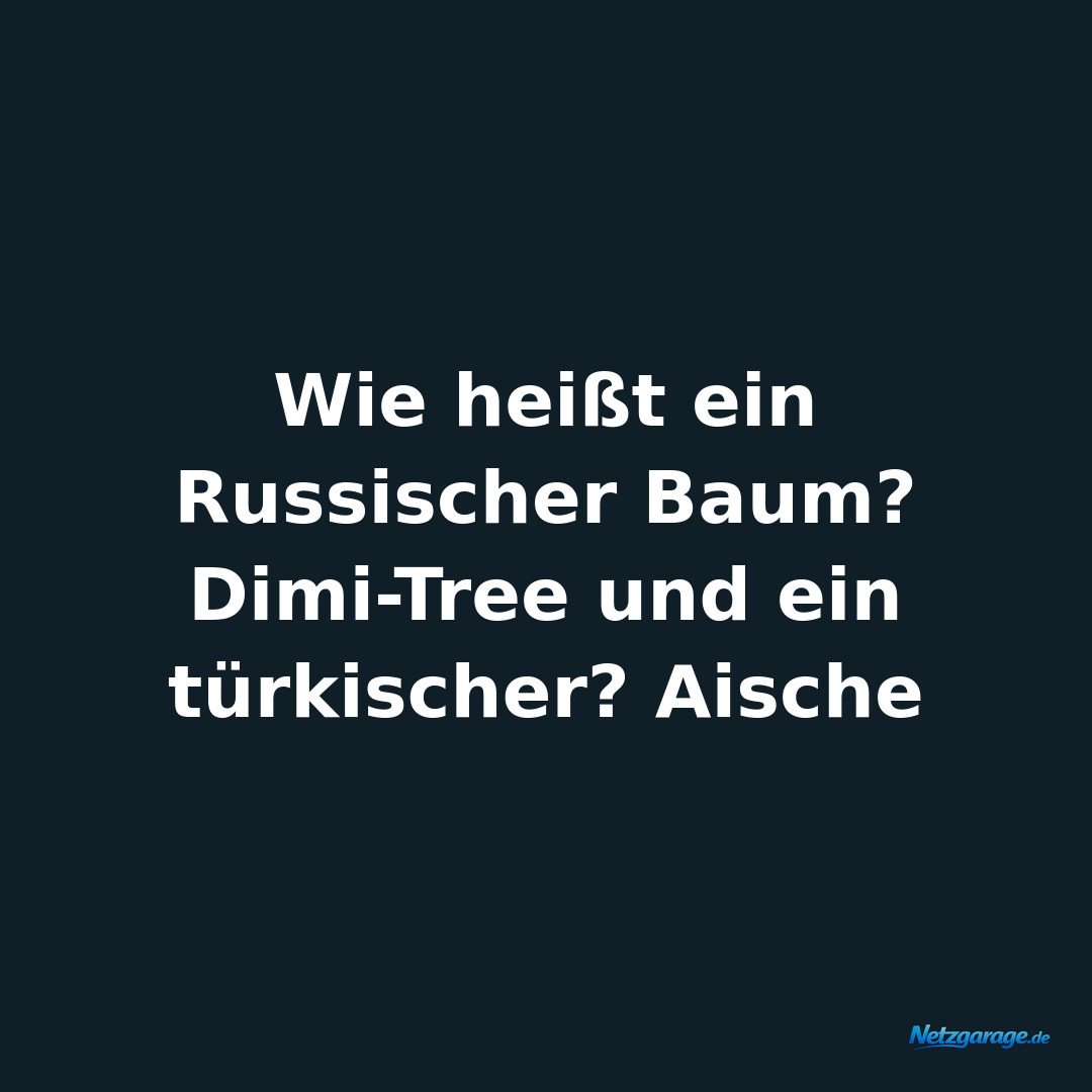 Wie heißt ein Russischer Baum? Dimi-Tree und ein türkischer? Aische